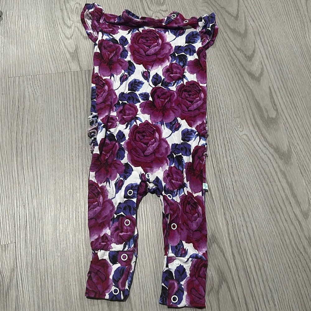 Posh Peanut Purple Floral Kids One Piece